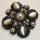 Pearl and rhinestone brooch
