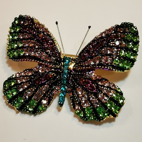 Green butterfly brooch